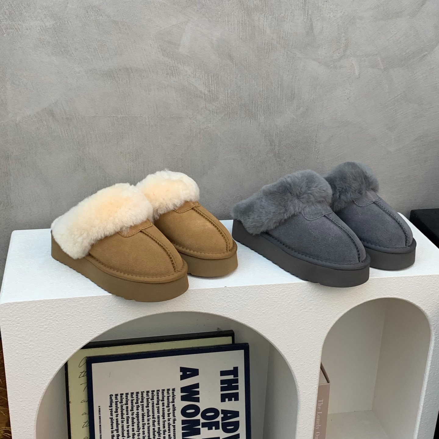 2025年新款时尚雪地鞋女冬季真皮毛口加绒厚底保暖外穿包头半拖鞋,淘宝优惠券,粉丝福利购,淘宝优惠卷