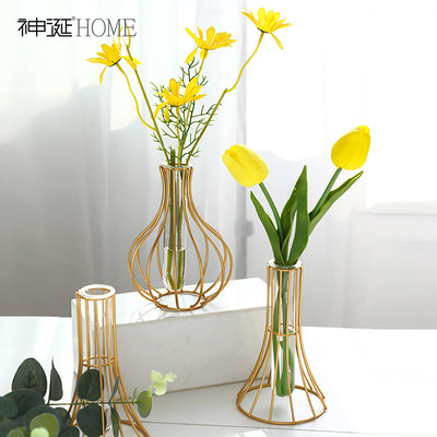 Ins风北欧透明玻璃花瓶摆件创意简约客厅干花插花餐桌面装饰品小 虎窝淘