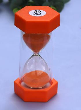 塑胶六角沙漏 30/60分钟儿童刷牙防摔计时器手工吹制家居摆件沙漏