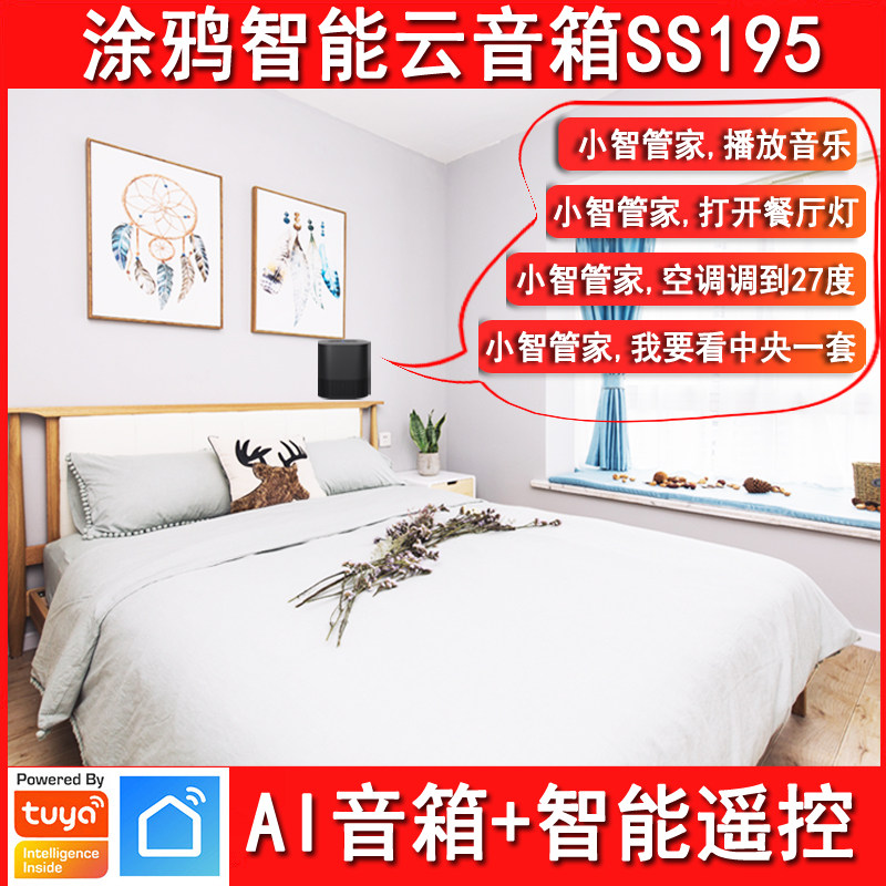 涂鸦新款智能音箱SS190小智管家音响AI语音红外遥控网关三合一,淘宝优惠券,粉丝福利购,淘宝优惠卷