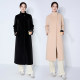 马天奴2025新款绵羊毛混羊驼毛呢大衣长款立领外套廓形保暖时尚女