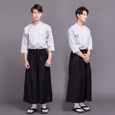 范妮采斯新款日式料理店服务生工作服男女和风寿司餐厅七分袖春夏 虎窝淘