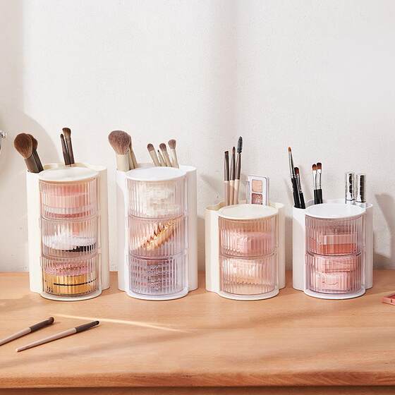 Powder puff storage box transparent rotating makeup brush