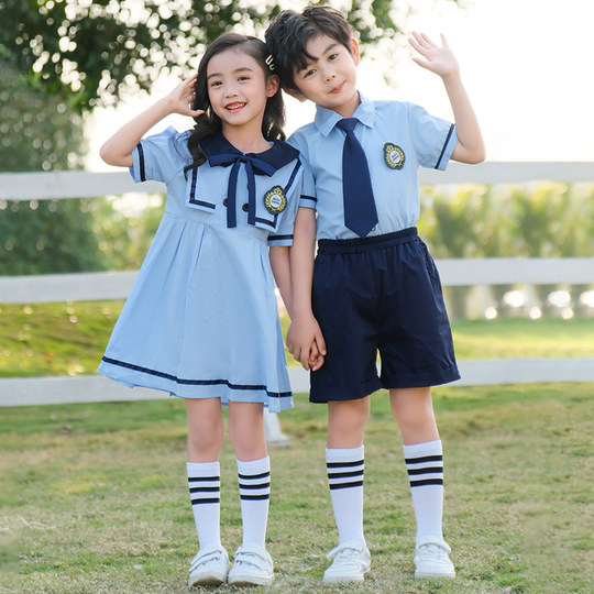 幼儿园园服夏装英伦风小学生校服夏季学院风儿童班服运动会套装