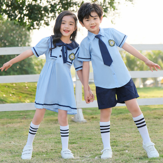 幼儿园园服夏装英伦风小学生校服夏季学院风儿童班服运动会套装