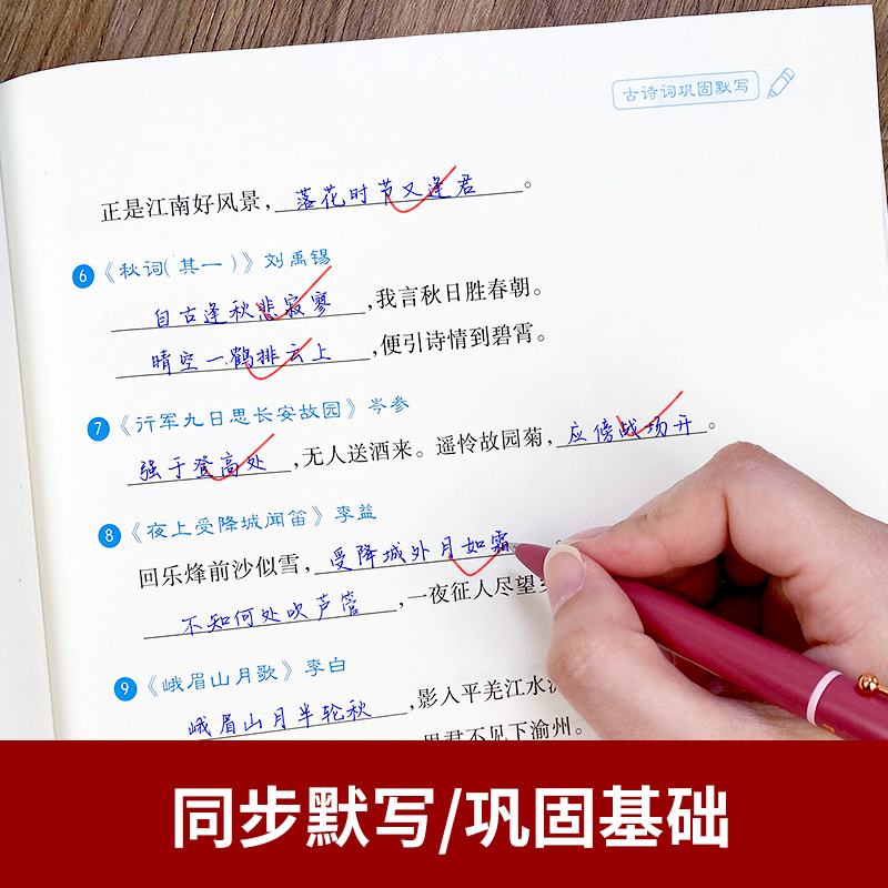 初中语文必背古诗词默写本一本通人教版文言文大全及古诗词汇编大全随身小册子练习本作业 - 图1