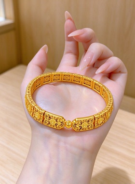 金包银工厂定制盛世华彩传承华星凝辉古法黄金手链送老婆女友礼物