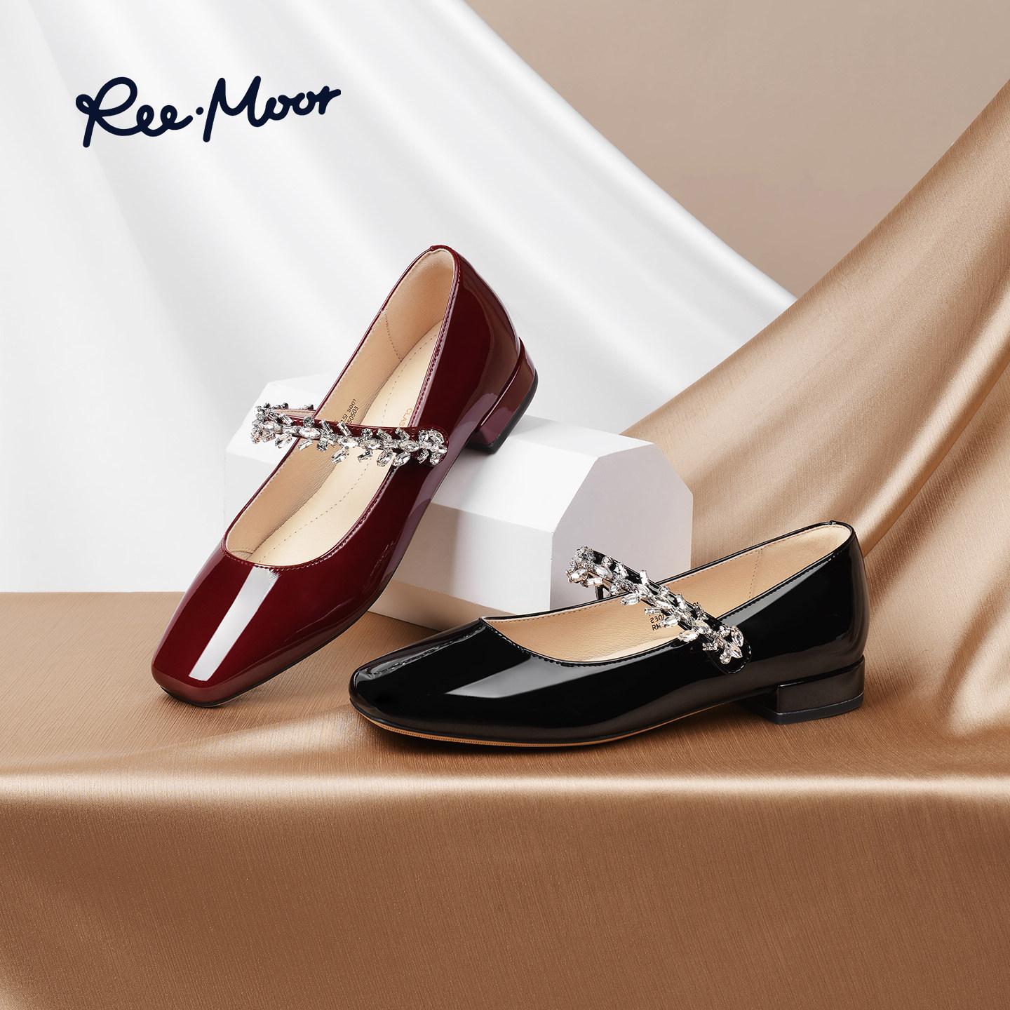 REEMOOR睿慕2025秋季新款法式复古玛丽珍鞋粗跟浅口单鞋低跟鞋女,淘宝优惠券,粉丝福利购,淘宝优惠卷
