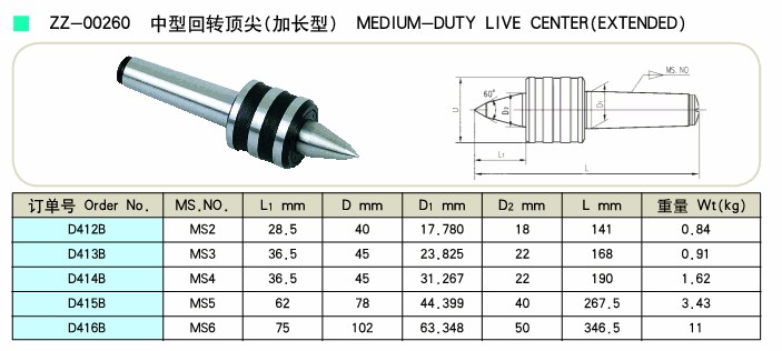 征宙D414B中型回转顶针加长型D413BD411B莫氏D412B活络顶具415 - 图1