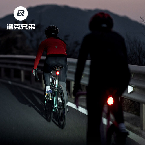 洛克兄弟自行车夜骑灯前灯套装公路车山地车防雨刹车尾灯骑行装备 - 图3