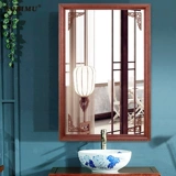 Зеркало из натурального дерева, водонепроницаемый ретро туалетный столик, в американском стиле