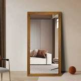 Американское французское световое роскошное изящное зеркало зеркало с высоким содержанием красного дуба зеркало всего тела стена висит домашняя спальня ретро -тестовое зеркало