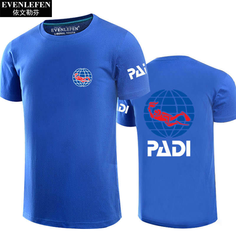 padi潜水教练协cmas世界短袖t恤衫 依文勒芬T恤
