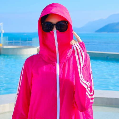 防晒衣女中长款2025新款夏季薄透气骑车防紫外线仙女带帽外套衫服 - 图3