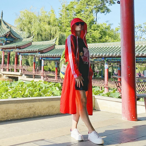 防晒衣女长袖中长款过膝透气夏季薄款洋气防紫外线外套服 - 图0