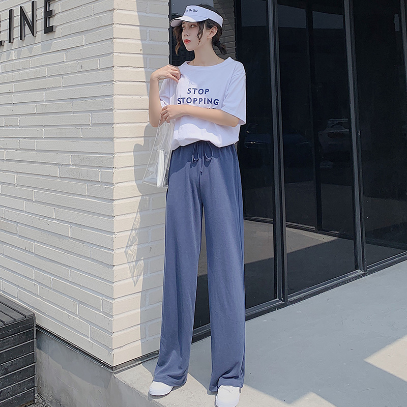 铜氨丝春秋夏2020新款冰丝阔腿裤 罗塔依曼休闲裤