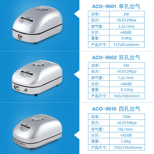 海利氧气泵增氧泵家用小型增氧机养鱼专用打氧泵鱼缸水族箱9601 - 图1