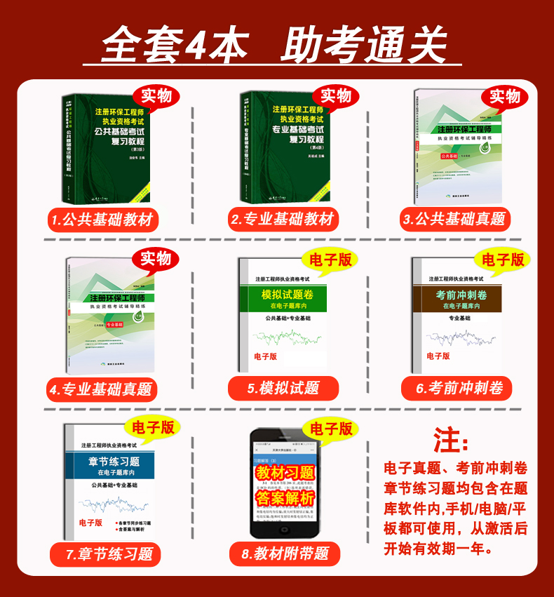 正版备考2024年注册环保工程师执业资格考试教材基础考试复习教程公共基础+专业基础+历年真题及详解共4本送电子题库环保工程师-图1