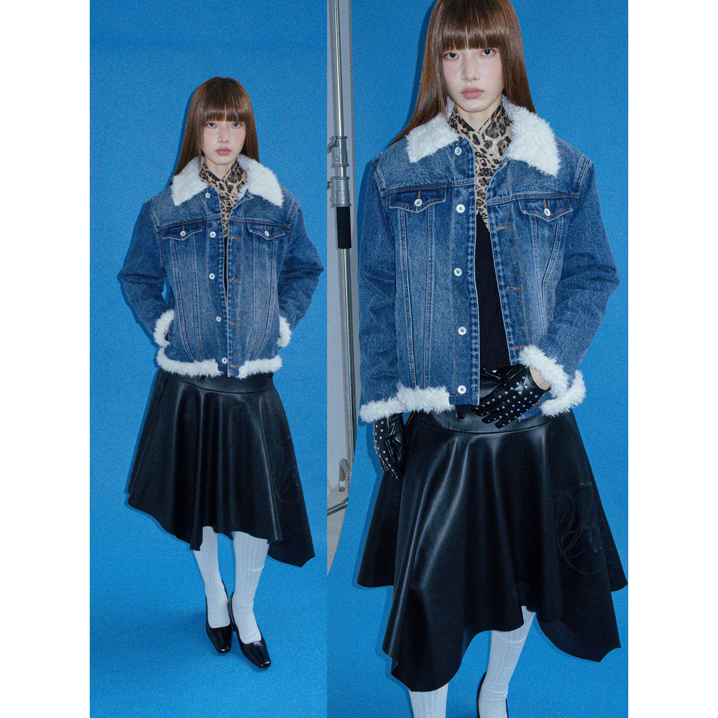 FUNKYFUN 秋冬复古洗水蓝羊羔绒翻领撞色加绒牛仔夹克外套,淘宝优惠券,粉丝福利购,淘宝优惠卷