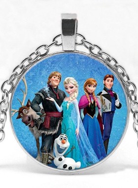 项链表艾莎公主儿童项链奇缘系列学生安娜卡通宝石生日礼物冰雪时