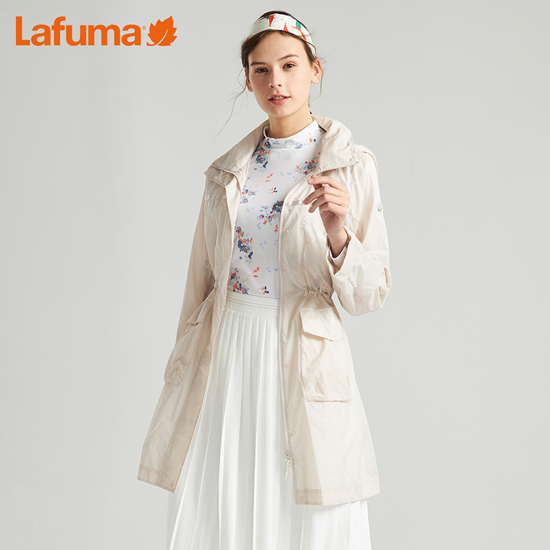 LAFUMA LFJA0BP59 乐飞叶女士户外中长款连帽防风防晒衣皮肤衣 LAFUMA LFJA0BP59 乐飞叶女士户外中长款连帽防风防晒衣皮肤衣