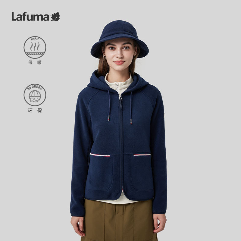 乐飞叶LAFUMA户外舒适保暖连帽抓绒衣女摇粒绒外套环保上衣,淘宝优惠券,粉丝福利购,淘宝优惠卷