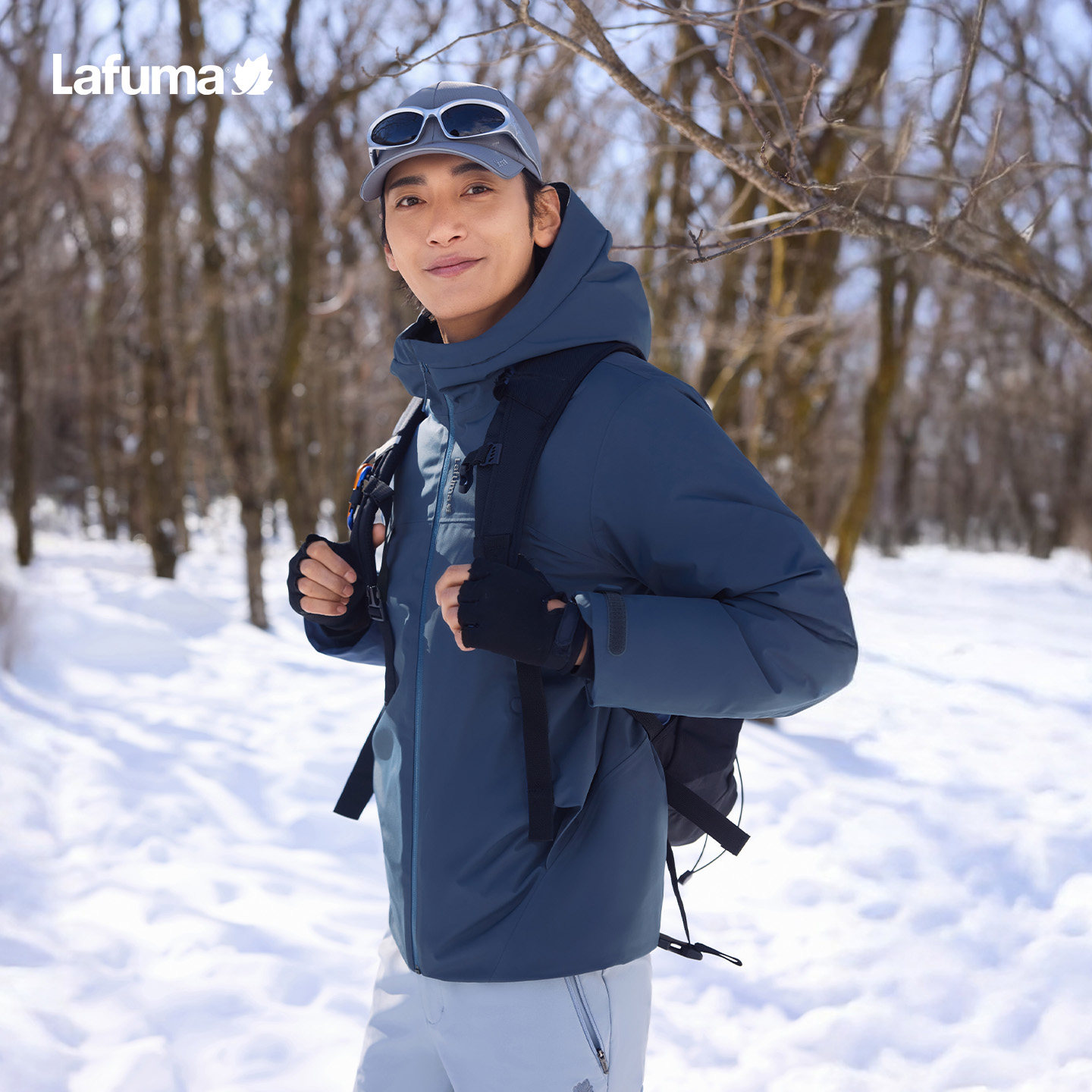 Lafuma/乐飞叶户外秋冬保暖连帽冲锋衣羽绒服男休闲防风防水外套