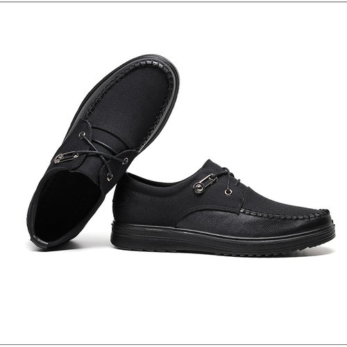 老北京布鞋系带商务休闲春秋男鞋软底防滑中老年46百搭爸爸大码47 - 图3