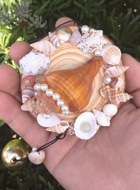 手工diy旋转海螺贝壳海星风铃