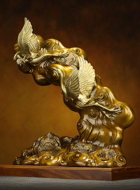 德祥缘纯铜鹤庆祥和摆件