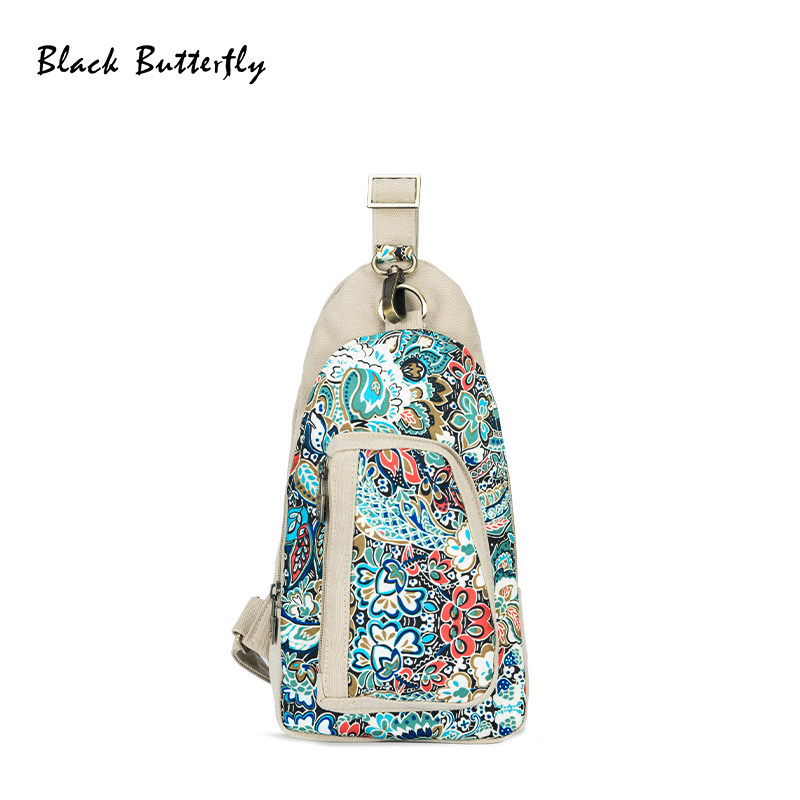 胸包女斜跨百搭2020 黑蝴蝶胸包