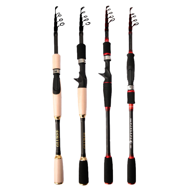 碳素伸缩路亚竿 便携短节收缩振出式实心竿稍枪柄直柄远投鱼竿M调,淘宝优惠券,粉丝福利购,淘宝优惠卷