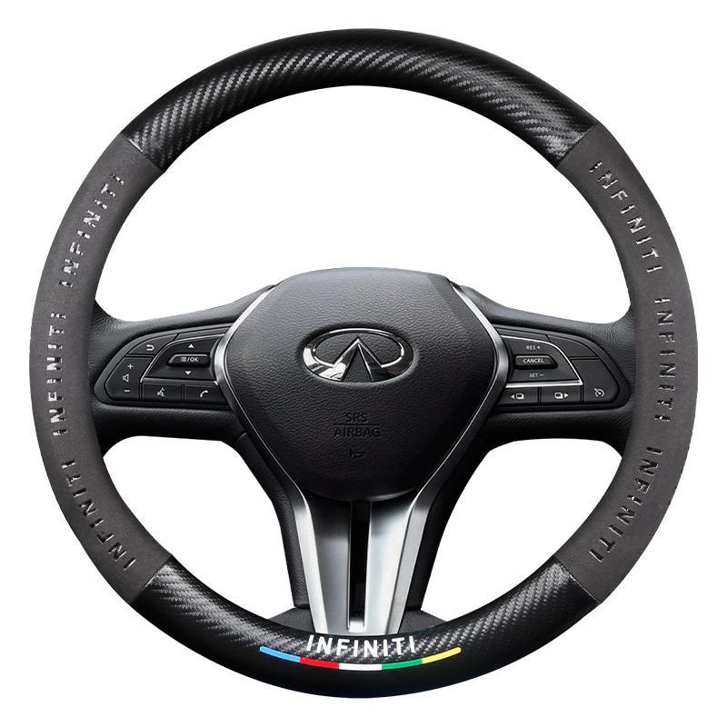 适用英菲尼迪q50L方向盘套qx50/qx60/q70/q60汽车把套冬季短毛绒 - 图3