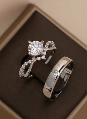 仿真皇冠活口钻戒女1克拉