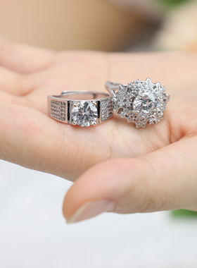 结婚仿真超大钻戒活口可调节戒指