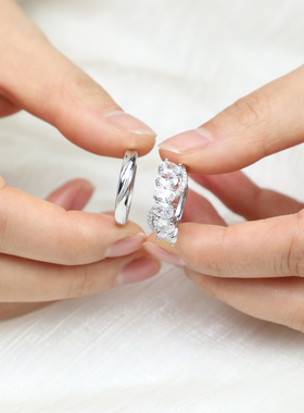 结婚仿真戒指椭圆形锆石对戒