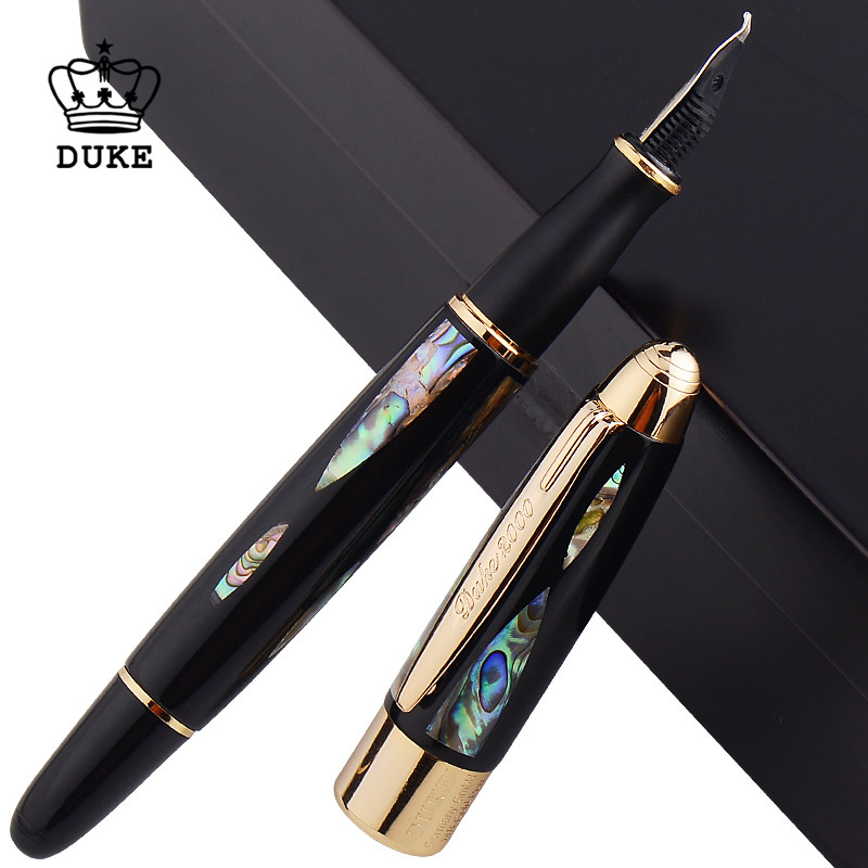 钢笔女生专用复古duke德国公爵14k金笔尖钢笔墨囊可替换墨水l练字美工钢笔弯头碧海明珠礼盒套装钢笔男士高档_虎窝淘