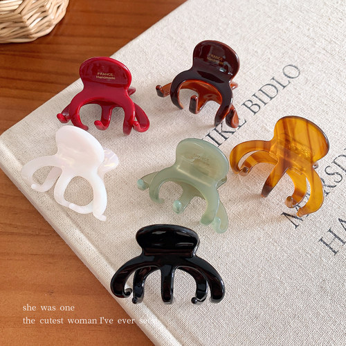 韩系复古章鱼中号半扎发抓夹女2026新款高级感发卡后脑勺鲨鱼夹子 - 图1