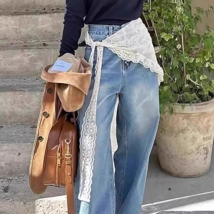 韩式蕾丝花边长条系脖丝巾发带女发饰2025新款屁帘三角巾腰带搭配,淘宝优惠券,粉丝福利购,淘宝优惠卷