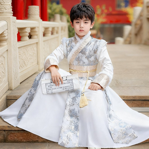 2025新款男童汉服秋冬加绒加厚小男孩唐装古装中国风小少爷飞鱼服 - 图2