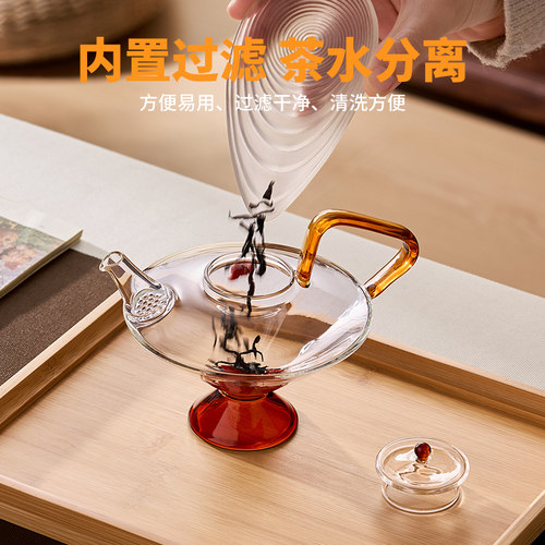 美斯尼玻璃茶壶茶水分离泡茶器一人用透明创意功夫红茶泡茶具新款 - 图1