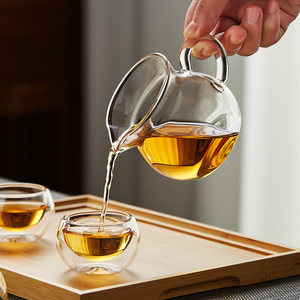 美斯尼玻璃公道杯高硼硅加厚耐热茶海单个公杯玻璃茶具分茶器茶杯