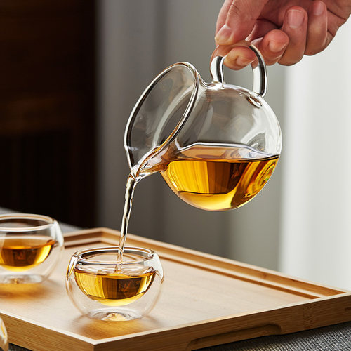 美斯尼玻璃公道杯高硼硅加厚耐热茶海单个公杯玻璃茶具分茶器茶杯 - 图0