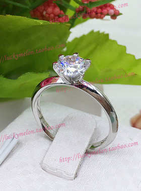 纯银星光皇后仿真钻戒食指环