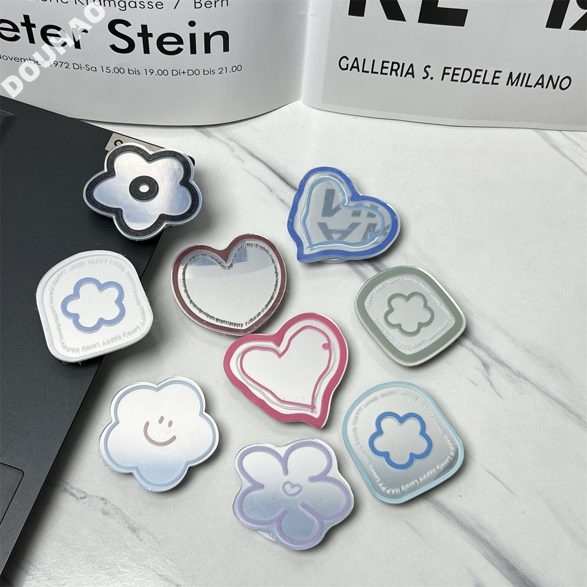 ins风气囊支架镜子化妆镜可爱卡通凯蒂可伸缩粘贴式桌面通用网红,淘宝优惠券,粉丝福利购,淘宝优惠卷