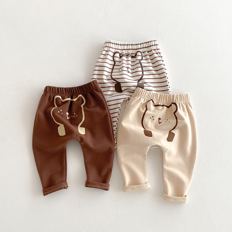 婴儿裤子春秋装男女宝宝卡通小熊打底裤纯棉pp裤外穿儿童屁屁长裤,淘宝优惠券,粉丝福利购,淘宝优惠卷