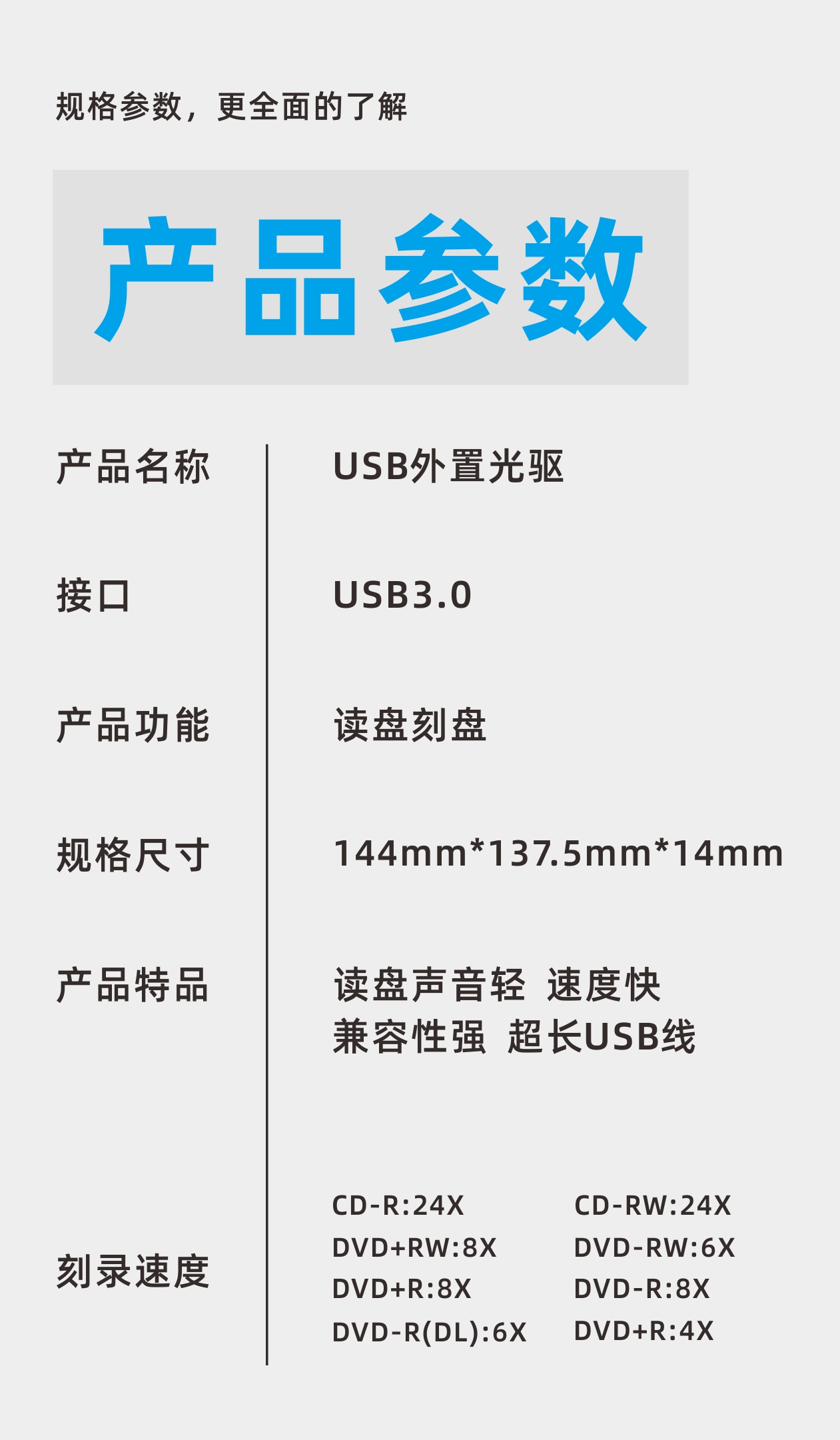 外置光驱笔记本台式一体机通用移动USB3.0电脑DVD/CD刻录机 - 图2