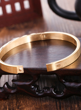 黄财神手镯钛钢镯子男女民族风