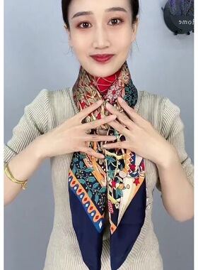 丽锦缎大方巾110*110cm丝巾发财树韩版春秋新款围巾百搭缎面披肩