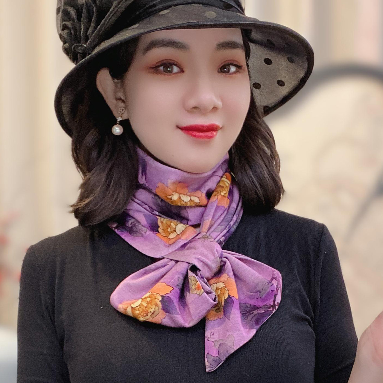 2025秋冬新款澳绒棉围巾女时尚百搭印花护颈保暖长巾洋气懒人围脖,淘宝优惠券,粉丝福利购,淘宝优惠卷